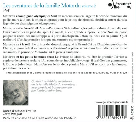 Livres à écouter Les aventures de la famille Motordu, tome 2, Écoutez lire