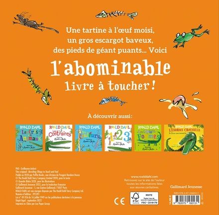 Livres illustrés L'abominable livre à toucher, Petite Enfance
