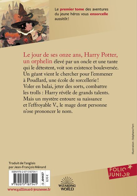 livre HARRY POTTER à l'école des sorciers (tome 1) - JK Rowling